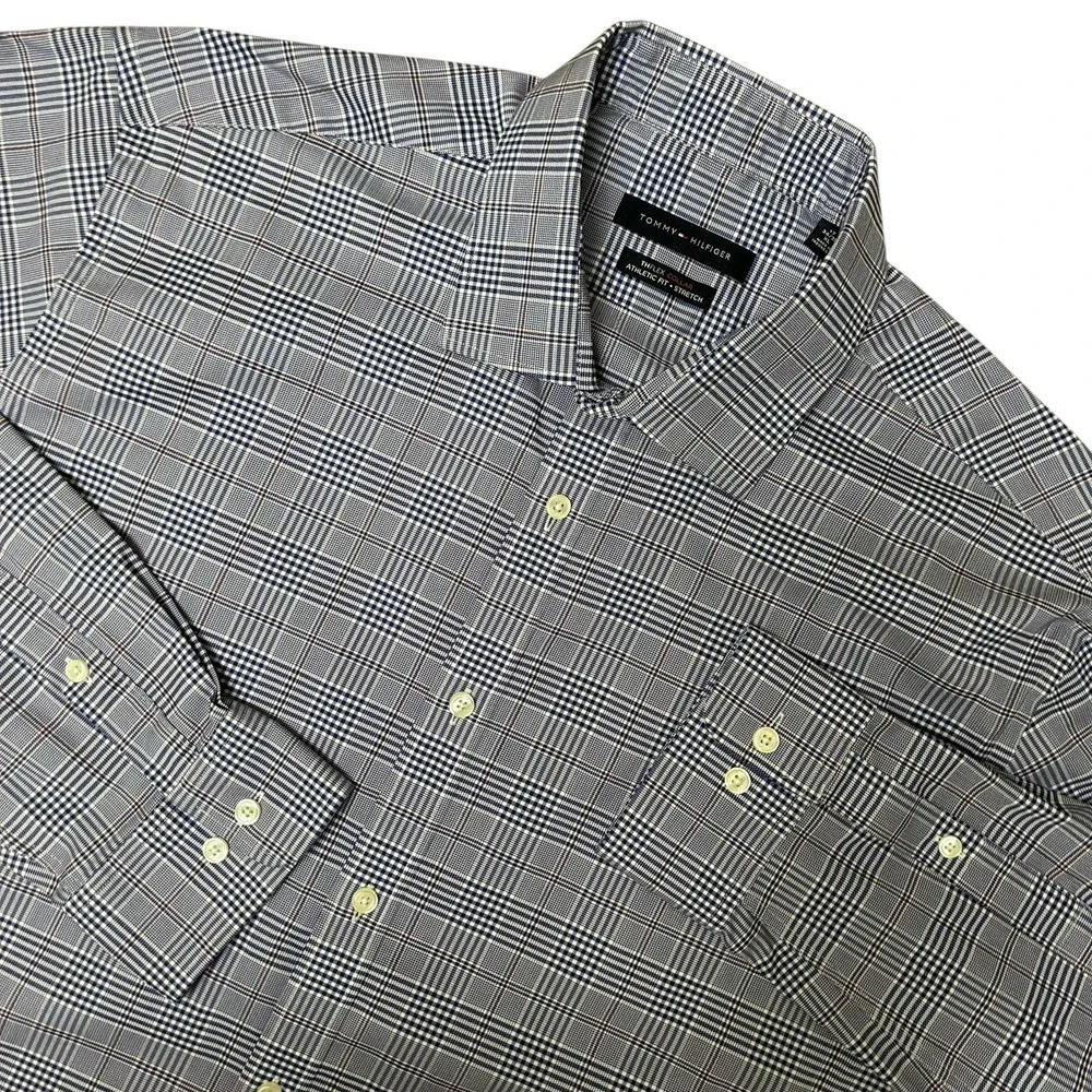 Tommy Hilfiger Men's THFlex Athletic Fit Stretch Button Long‎ Sleeve Shirt XL 17
